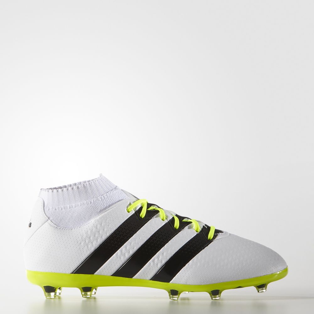 Adidas Ace 16.1 Primeknit Firm Ground - ποδοσφαιρικα παπουτσια γυναικεια - Ασπρα/Μαυρα/Κίτρινα,Μέγεθ